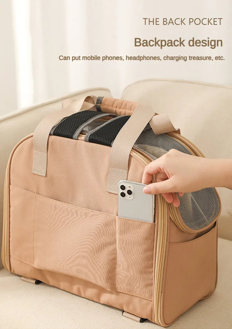 Bolsa multifuncional para animais de estimação, gatos e cães, confortável, respirável, bolsa de ombro para transportar animais de estimação, mochila para cachorro, bolsa de peso <4kg