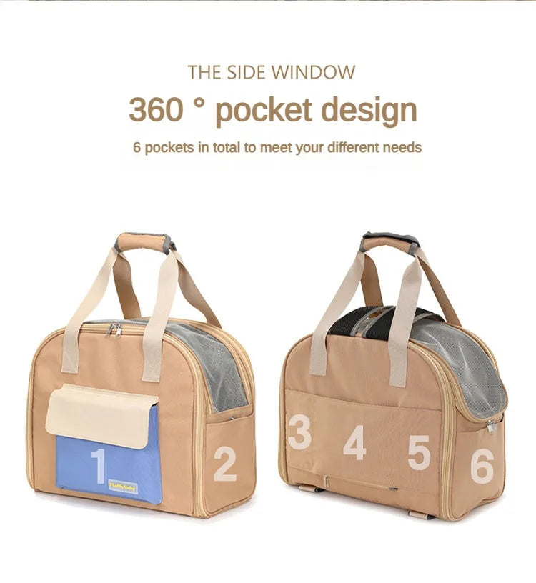 Bolsa multifuncional para animais de estimação, gatos e cães, confortável, respirável, bolsa de ombro para transportar animais de estimação, mochila para cachorro, bolsa de peso <4kg