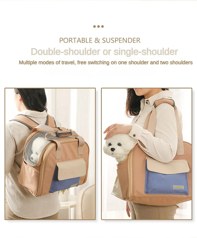 Bolsa multifuncional para animais de estimação, gatos e cães, confortável, respirável, bolsa de ombro para transportar animais de estimação, mochila para cachorro, bolsa de peso <4kg